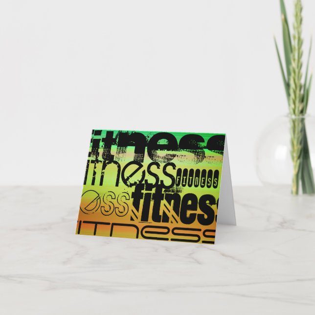 Kondition; Vibrerande grönt, orange & gult Kort (Framsida)