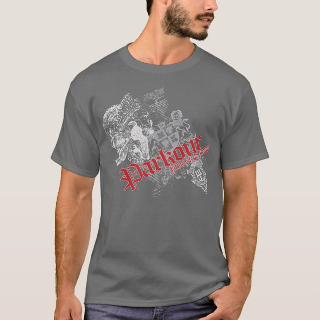 Konditionen är vår röd Armor (som är mörk/) Tee Shirt (Framsida)