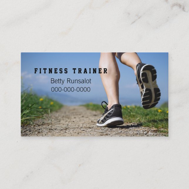 konditioninstruktör eller joggaklubb visitkort (Framsida)