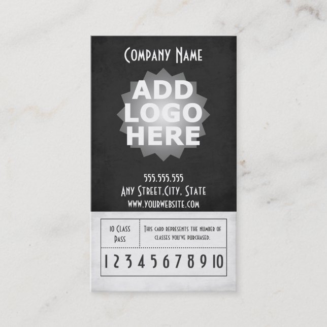 Konditionvisitkort 10 klassificerar passerar lojalitetskort (Framsida)