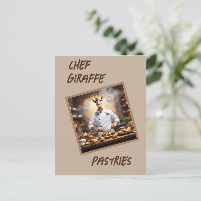 Konditor Chef Giraffe: Uppnå nya höjder. Helg Vykort (Stående Fram)