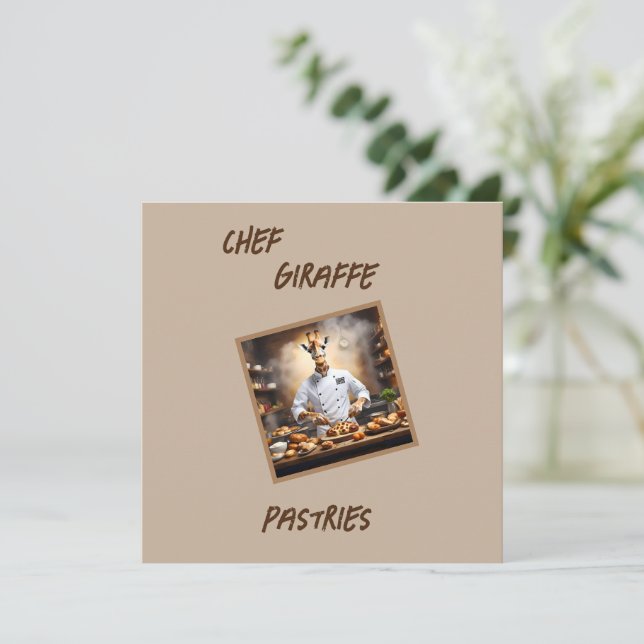 Konditor Chef Giraffe: Uppnå nya höjder. Julkort (Stående Fram)