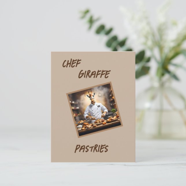 Konditor Chef Giraffe: Uppnå nya höjder. Vykort (Stående Fram)