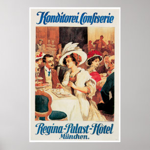 Konditorei Cafe Vintage Food Ad Art Poster