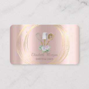 Konditorhandverktyg Rose Gold, Guld Cirklar Lotus Visitkort