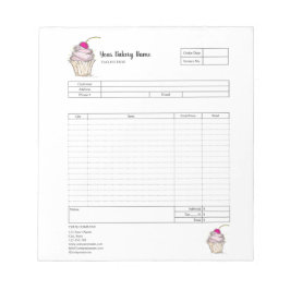 Konditori Cupcake Bageri Orderformulär Faktura Not Anteckningsblock