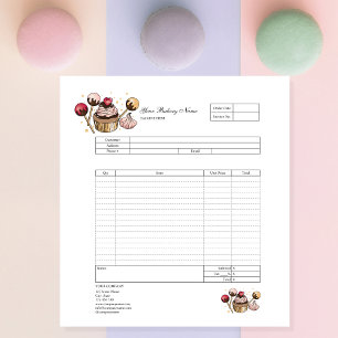 Konditori Cupcake Bageri Orderformulär Faktura Not Anteckningsblock