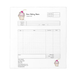 Konditoriet Cupcake Bakery Beställningsformulär Fa Anteckningsblock