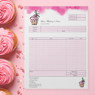 Konditorisk Cupcake Bageri Beställningsformulär Fa Anteckningsblock