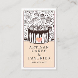 Konditorivaror av bakverk, kakor och pastor visitkort