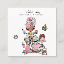 Konditorivaror av vattenfärg Bageri Blandare av ba Fyrkantigt Visitkort