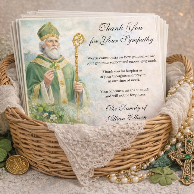 Kondoleans för St. Patrick Katolsk Irländsk Celtic Tack Kort (Skapare uppladdad)