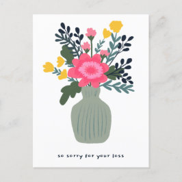 Kondoleanser Ledsen för Förlust Vas med Blommor An Vykort