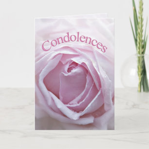 Kondoleanser med rosa ros kort