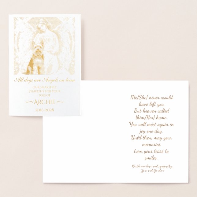 Kondoleanser om Anpassningsbarna för förlust av Yo Folierat Kort (Display)