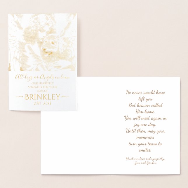 Kondoleanser om förlusten av Golden Doodle Folierat Kort (Display)