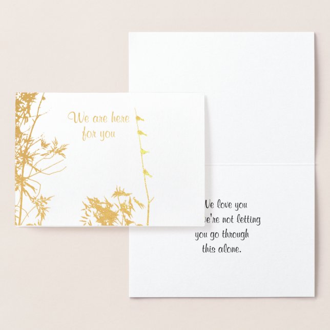 Kondoleanser till familjefåglar som inte är Ensam Folierat Kort (Display)