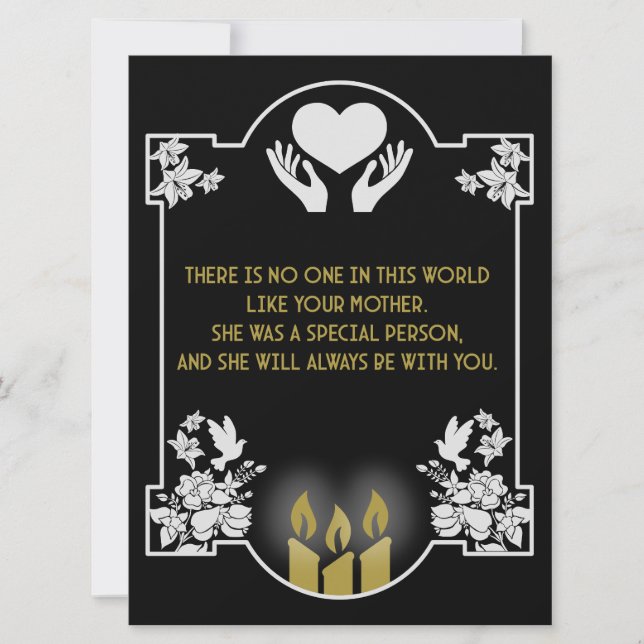 Kondoleansmeddelande Mor (Framsida)