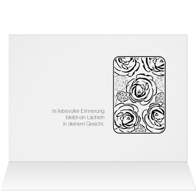 Kondolenzkarte schwarze Ro OBS Kort (Insidan Horizontal (Överdel))