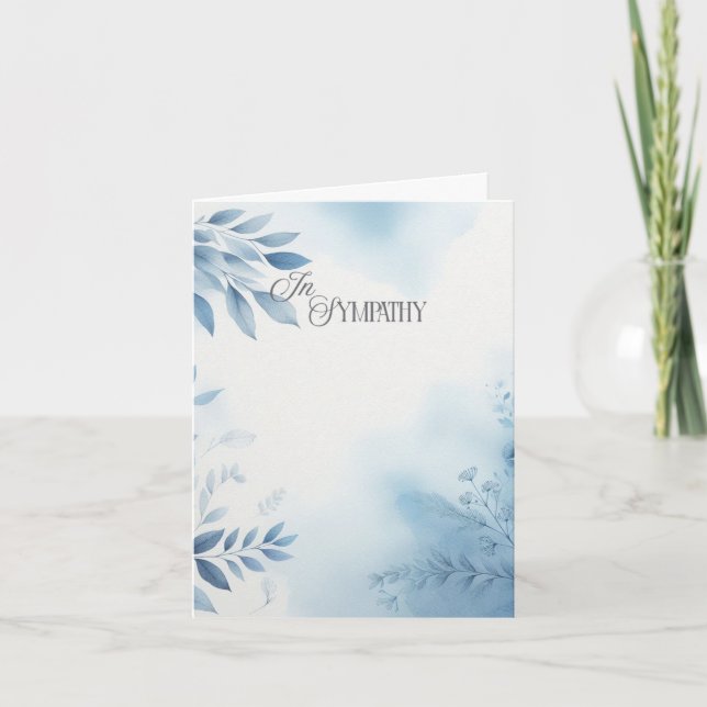 Kondolkort för vattenfärgssympati tack kort (Framsida)
