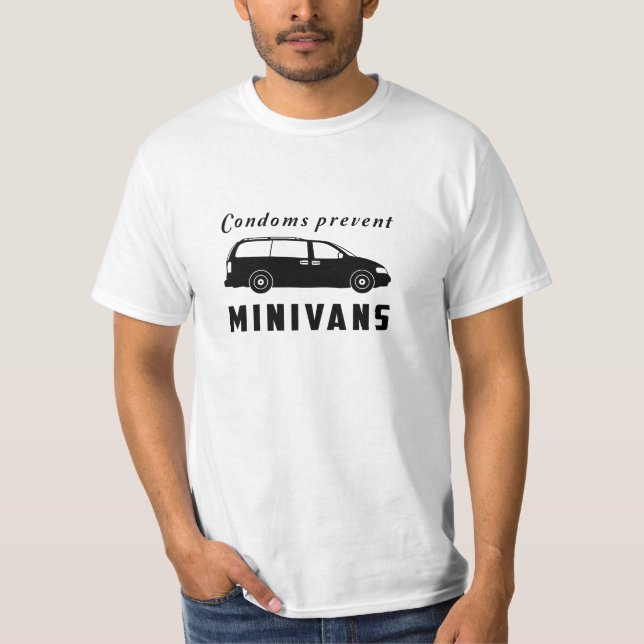 Kondomar förhindrar minivan t shirt (Framsida)