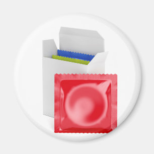 Kondomar på vitbakgrund magnet
