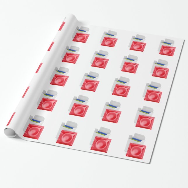 Kondomar på vitbakgrund presentpapper (Utrullad)
