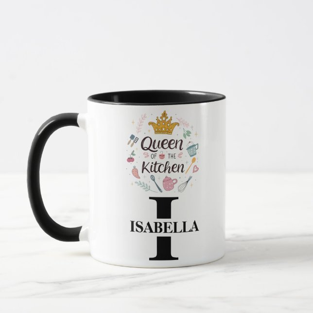 Köndrottningnamn Monogramdesign Mugg (Vänster)