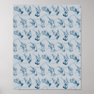 Konduktor (mönster i grått och indigo) poster