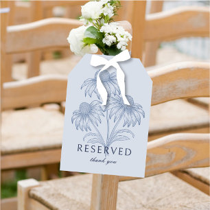 Koneflower Dusty Blue Bröllop Reserved Card Sign