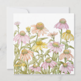 Koneflowers Watercolor Botanical Art Inbjudningar