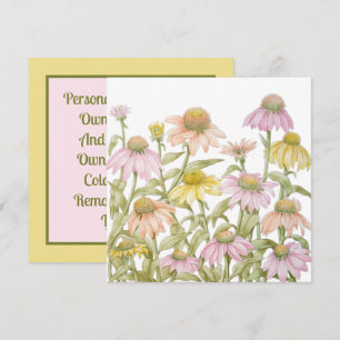 Koneflowers Watercolor Botanical Art Inbjudningar