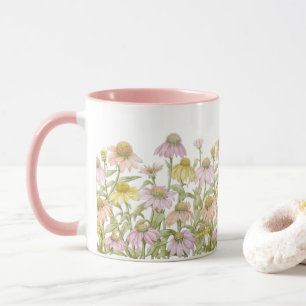Koneflowers Watercolor Botanical Art Mugg