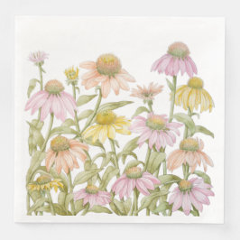 Koneflowers Watercolor Botanical Art Pappersservett