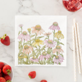 Koneflowers Watercolor Botanical Art Pappersservett