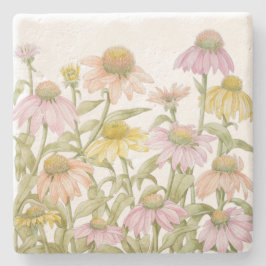 Koneflowers Watercolor Botanical Art Stenunderlägg