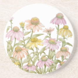 Koneflowers Watercolor Botanical Art Underlägg