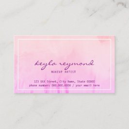 konfektionerad färgen rosa vattenfärg visitkort