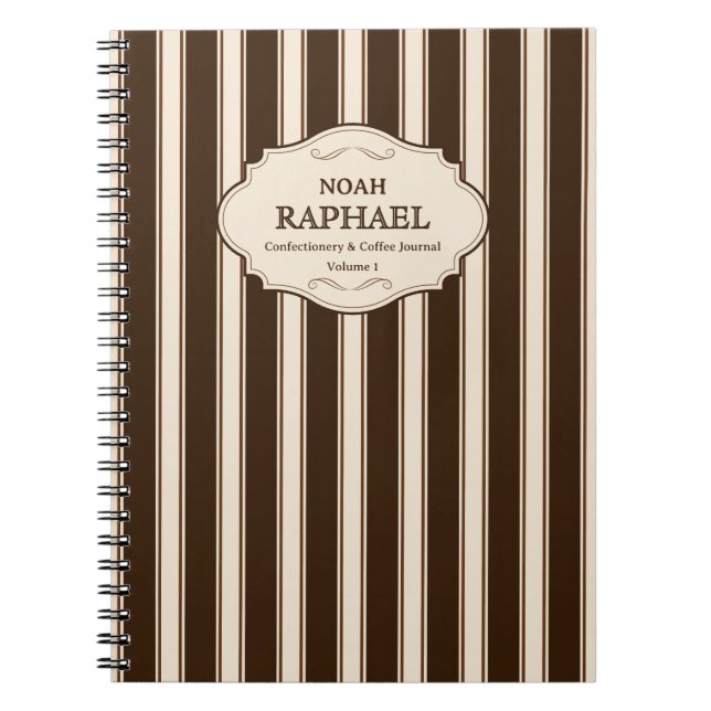 Konfektyrvaror och kaffe | Vintage Brown Rand Anteckningsbok (Framsidan)