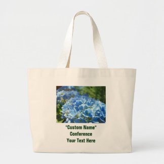 Konferens Totebags Anpassade Blå Hydrangea Blomma Jumbo Tygkasse