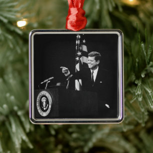Konferensen med John Kennedy 35e USA:s president Julgransprydnad Metall