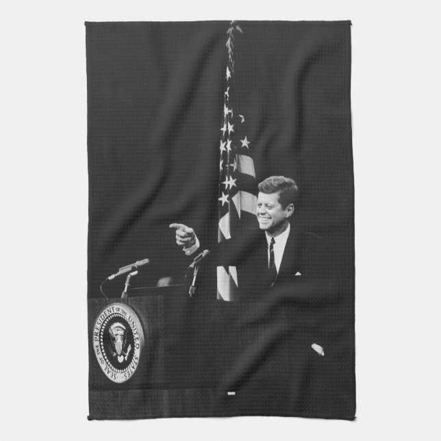 Konferensen med John Kennedy 35e USA:s president Kökshandduk (Vertikal)