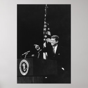 Konferensen med John Kennedy 35e USA:s president Poster