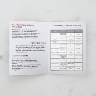 Konferenshändelse eller Business Meeting-schema Program