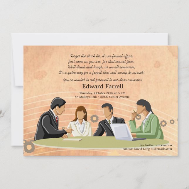 Konferensmötets kontor i Pension Party Inbjudnings Inbjudningar (Framsida)