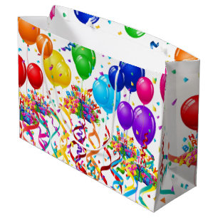 Konfettbubblor i grattis på födelsedagen-giftrubbl