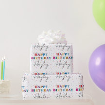 Konfetti Anpassat namn för Grattis på födelsedagen