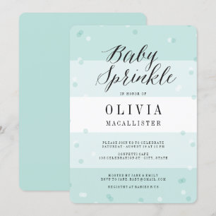 Konfetti Aqua-ränder Pojke Baby Shower-inbjudan Inbjudningar