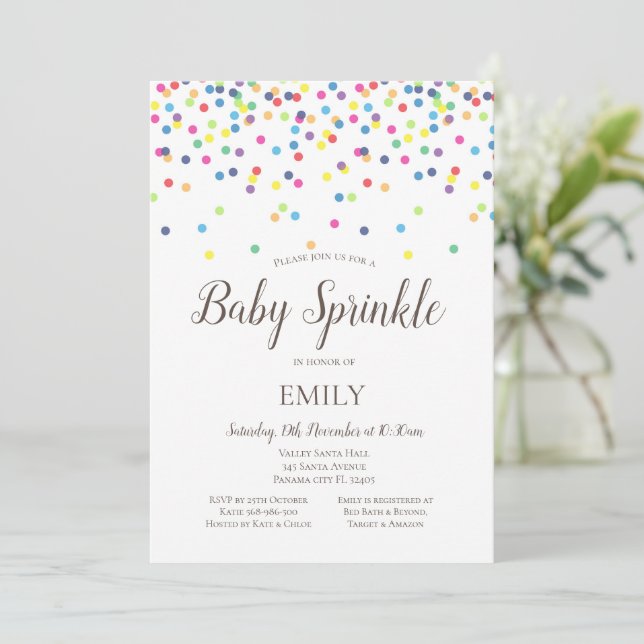 Konfetti Baby Sprinkle-inbjudan - babyskal Inbjudningar (Stående Fram)