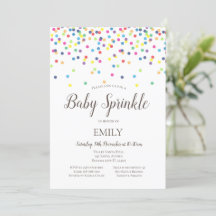 Konfetti Baby Sprinkle-inbjudan - babyskal
